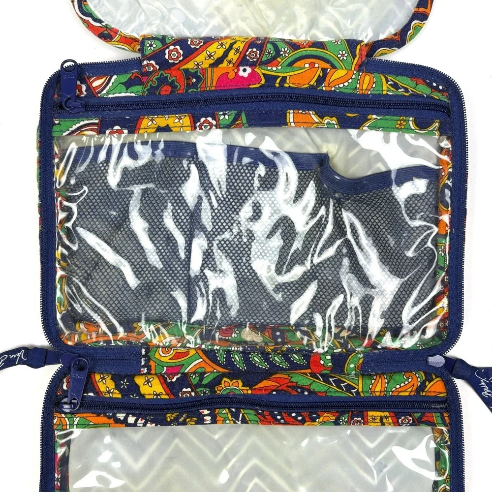Vera Bradley Hanging Travel Organizer Venetian Paisley Blue Orange Fuscia Pockts